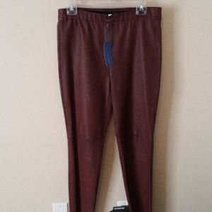 Rebecca Minkoff leather leggings in burgundy
